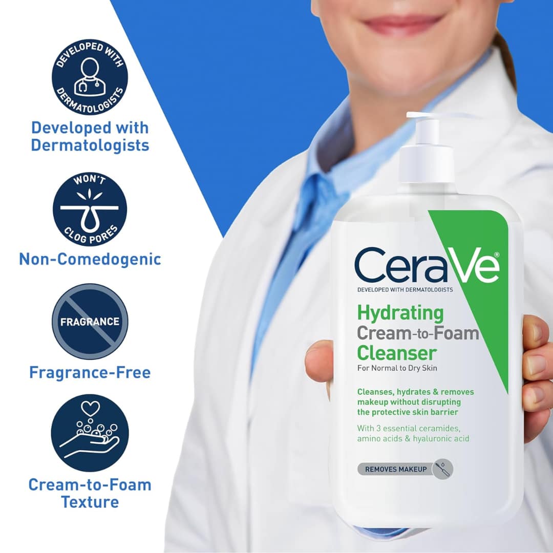 CeraVe Hydrating Cream-to-Foam Cleanser 355ml