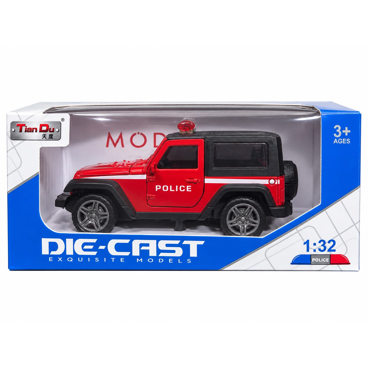 Die-Cast Police Jeep (Red)