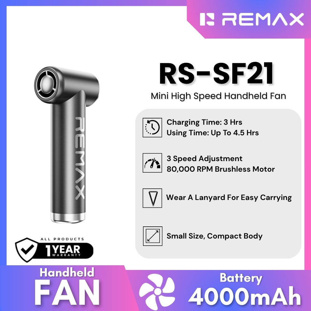 Remax RS-SF21 Mini High Speed Handheld Fan in Tarnish