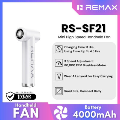 Remax RS-SF21 Mini High Speed Handheld Fan in White