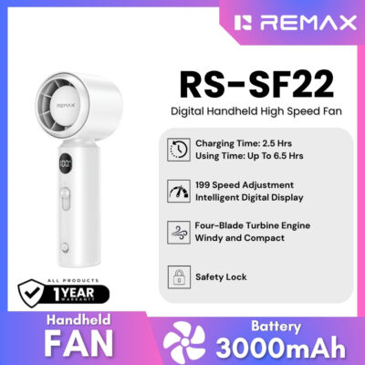 Remax RS-SF22 Digital High Speed Handheld Fan in White